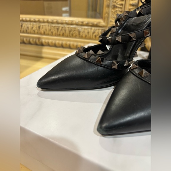 Valentino Garavani Rockstud Ankle Strap Pumps 100MM, Size: 37.5 - Picture 7 of 16